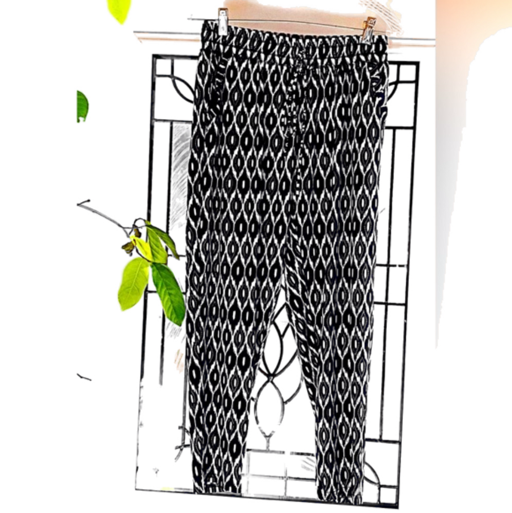 EN CRÈME- Blue & Gold Diamond Pants